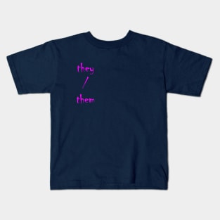 TheyThem (Hot Pink) Kids T-Shirt